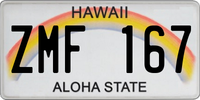 HI license plate ZMF167