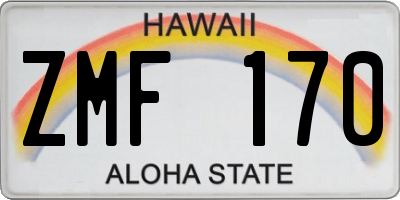 HI license plate ZMF170
