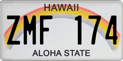HI license plate ZMF174