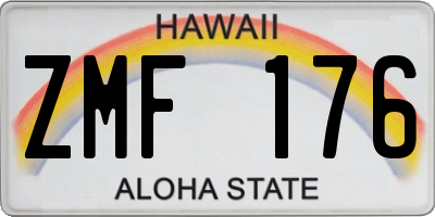 HI license plate ZMF176