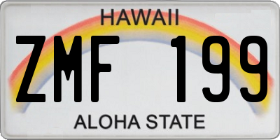 HI license plate ZMF199