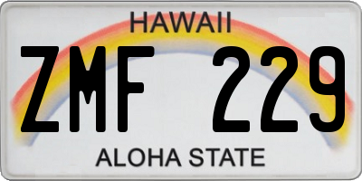 HI license plate ZMF229