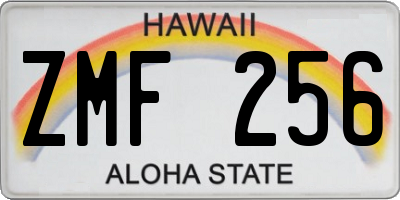 HI license plate ZMF256