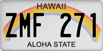 HI license plate ZMF271