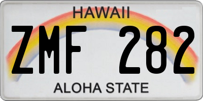 HI license plate ZMF282