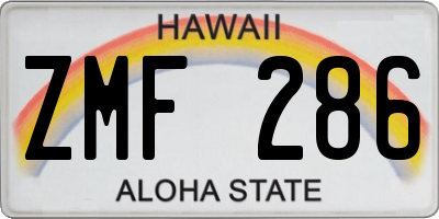 HI license plate ZMF286