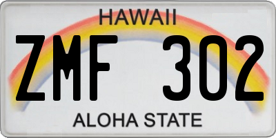 HI license plate ZMF302