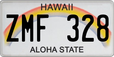 HI license plate ZMF328