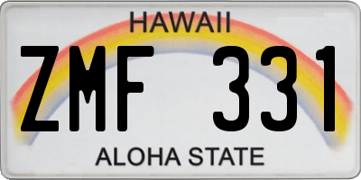 HI license plate ZMF331