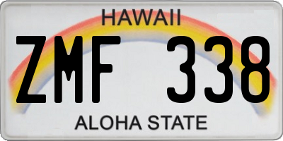 HI license plate ZMF338