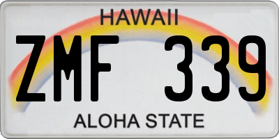 HI license plate ZMF339