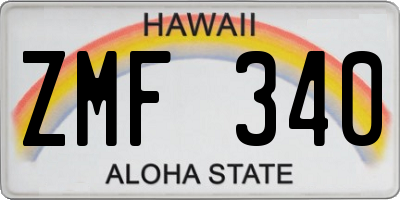 HI license plate ZMF340