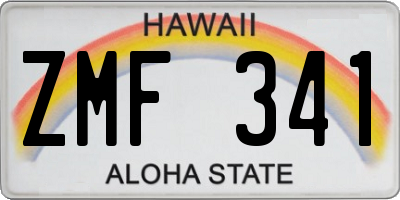 HI license plate ZMF341