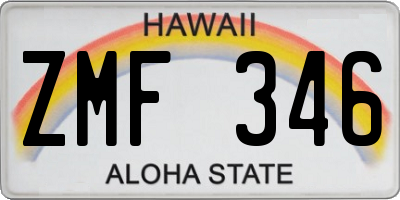 HI license plate ZMF346