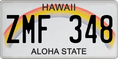 HI license plate ZMF348