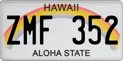HI license plate ZMF352