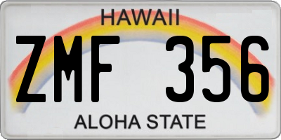 HI license plate ZMF356