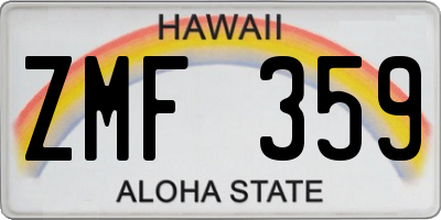HI license plate ZMF359