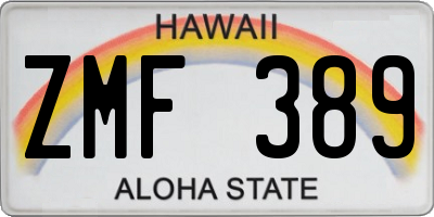 HI license plate ZMF389