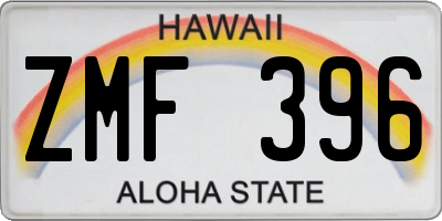 HI license plate ZMF396