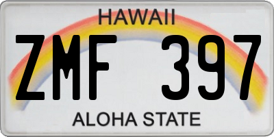 HI license plate ZMF397