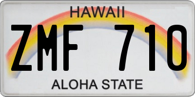 HI license plate ZMF710