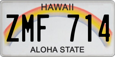 HI license plate ZMF714