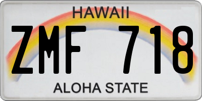 HI license plate ZMF718