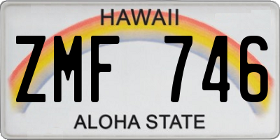 HI license plate ZMF746