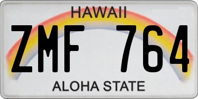 HI license plate ZMF764