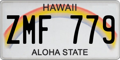 HI license plate ZMF779