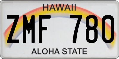 HI license plate ZMF780