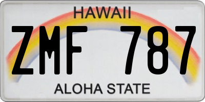 HI license plate ZMF787