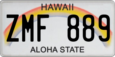 HI license plate ZMF889