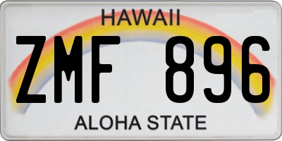 HI license plate ZMF896