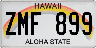 HI license plate ZMF899