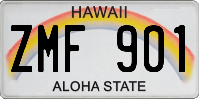 HI license plate ZMF901