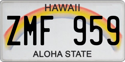 HI license plate ZMF959