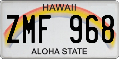 HI license plate ZMF968