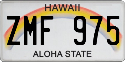 HI license plate ZMF975
