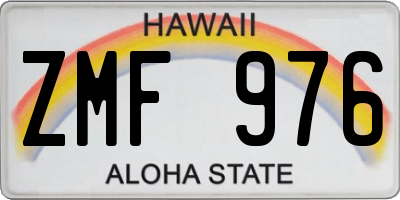 HI license plate ZMF976