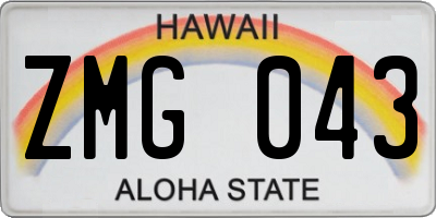 HI license plate ZMG043
