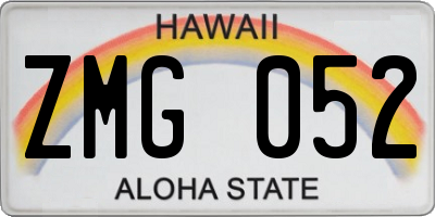 HI license plate ZMG052