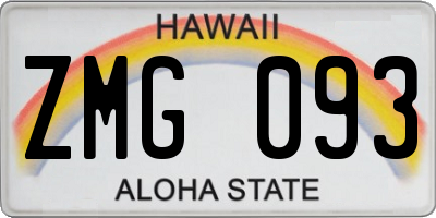 HI license plate ZMG093