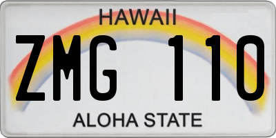 HI license plate ZMG110
