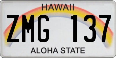 HI license plate ZMG137