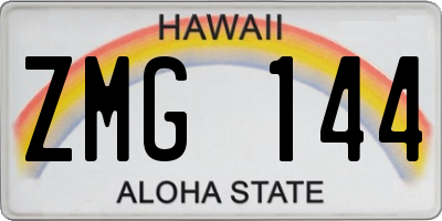 HI license plate ZMG144