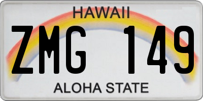 HI license plate ZMG149