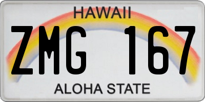 HI license plate ZMG167