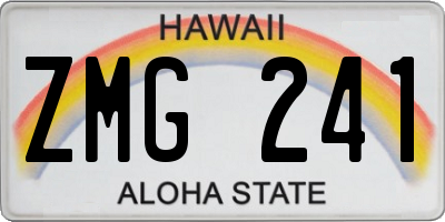 HI license plate ZMG241